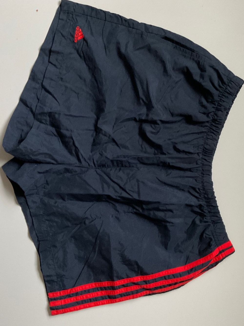 ADIDAS Large Navy and Red Athletic Sports Shorts in Good Condition